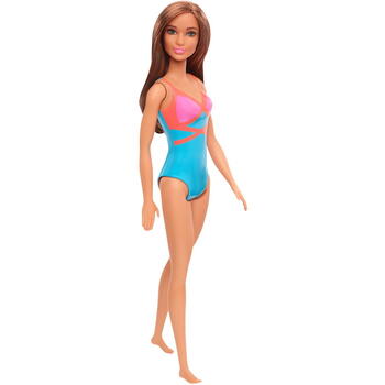 Mattel Papusa Barbie Satena Cu Costum De Baie Rosu-albastru