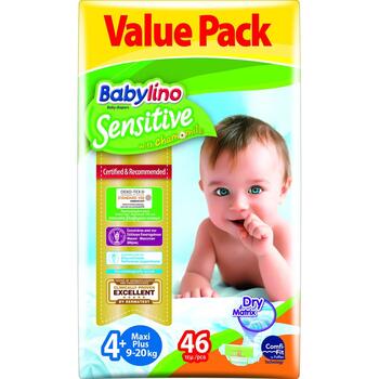 Scutece Babylino Sensitive Economy  N4+ 10-15kg/46 buc
