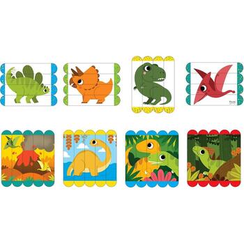 Set puzzle-uri din betisoare lemn - Dinozauri Fiesta Crafts FCT-2933