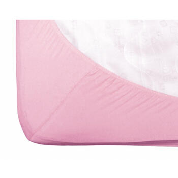 Fiki Miki Cearsaf cu elastic jerse din bumbac, roz 95/ 65 cm