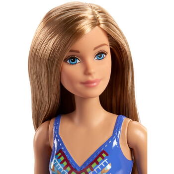 Mattel Papusa Barbie Blonda Cu Costum De Baie Cu Model Multicolor