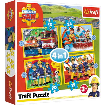 Puzzle Trefl 4in1 Ajutoarele Pompierului Sam