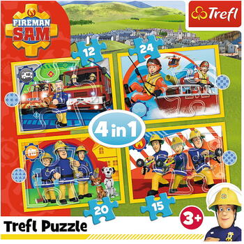 Puzzle Trefl 4in1 Ajutoarele Pompierului Sam
