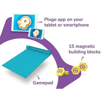 Set de constructie magnetic Plugo Link - Jucarie educativa bazata pe Realitate Augmentata Shifu Shifu019