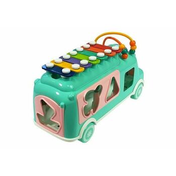 Huanger Toys - Jucarie autobuz, cu sortator si xilofon