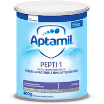 Lapte praf Nutricia pentru alergii si intolerante usoare, Aptamil Pepti 1 LCP, 400g, 0luni+
