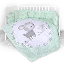 Set lenjerie 8 piese cu protectii laterale -  Lamb Green