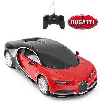 Rastar Masina Cu Telecomanda Bugatti Chiron Rosu Cu Scara 1 La 24