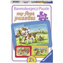 Puzzle Animalute, 3x6 Piese
