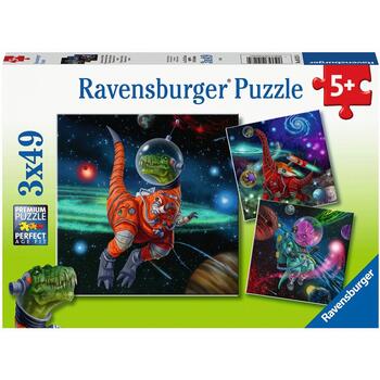 Ravensburger Puzzle Dinozauri In Spatiu, 3x49 Piese