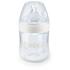 NUK Biberon Nature Sense alb 150 ml, tetina silicon, orificiu S 0-6 luni