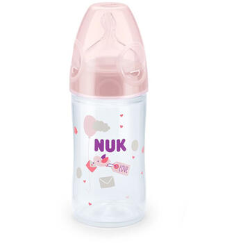 NUK Biberon New Classic 150 ml, tetina silicon 0-6 luni roz