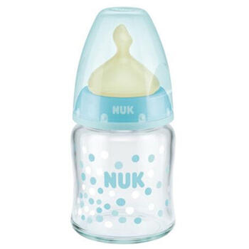 NUK Biberon First Choice Plus sticla 120 ml, tetina latex M 0-6 luni turcoaz