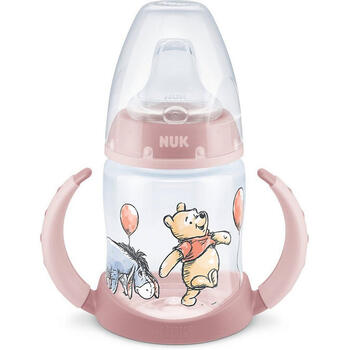 NUK Biberon First Choice 150 ml, cu toarte si adaptor din silicon Disney roz 6 luni+