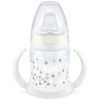 NUK Biberon First Choice 150 ml, cu toarte si adaptor din silicon alb 6 luni+