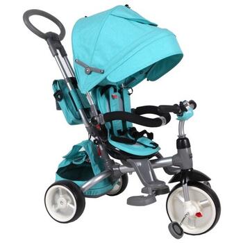 Tricicleta cu sezut reversibil Sun Baby 007 Little Tiger - Melange Turquoise