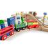 Jucarie cale ferata din lemn cu tren cu baterii Ecotoys HM015147, 69 elemente, multicolor