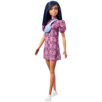 Mattel Papusa Barbie Fashionista Bruneta Cu Rochita Mov