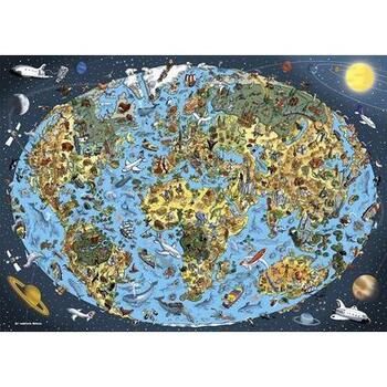 Dino Puzzle - Harta lumii pentru copii (1000 de piese)