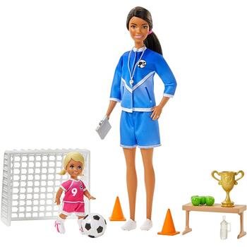 Mattel Barbie Papusa Cariere Set Sport Antrenor De Fotbal Bruneta