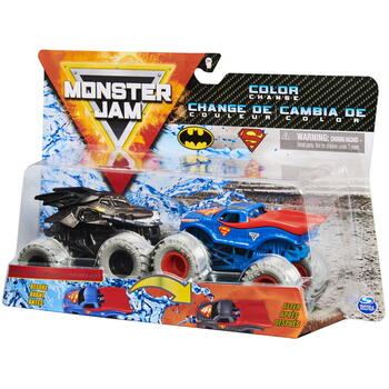 Spin Master Monster Jam Set 2 Masinute Batman Si Superman Color Change