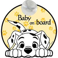 Semn de avertizare Baby on Board 101 Dalmatieni Disney CZ10458
