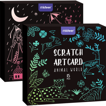 Set Scratch art Animal, 15 piese Mideer MD4083