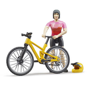 Bruder - Figurina Ciclista Cu Bicicleta De Munte