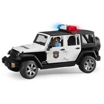 Bruder - Jeep Wrangler Unlimited Rubicon De Politie Cu Sirena Si Figurina