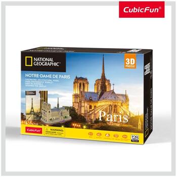 Cubicfun Puzzle 3d+brosura-notre Dame Paris 128 Piese