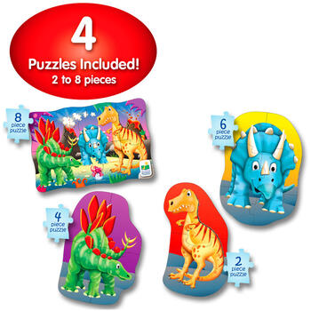 THE LEARNING JOURNEY Set Primele Mele 4 Puzzle-uri Dinozauri