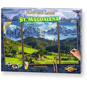 Simba Kit Pictura Pe Numere Schipper Priveliste Alpina In St. Magdalena, 3 Tablouri