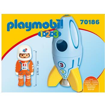 Playmobil 1.2.3 Astronaut Cu Racheta