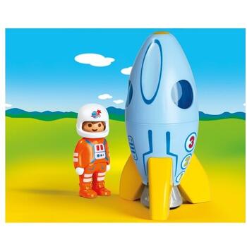 Playmobil 1.2.3 Astronaut Cu Racheta